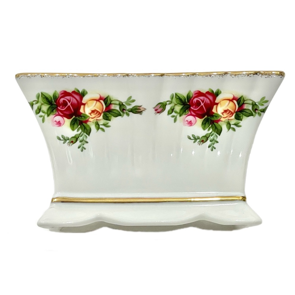 ROYAL ALBERT 1962 Old Country Roses Vintage Sugar Bowl Trinket Box EUC